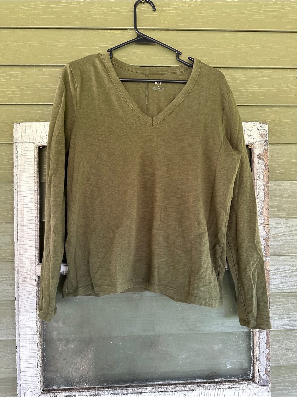 GAP Olive Green V-Neck Long Sleeve Tee